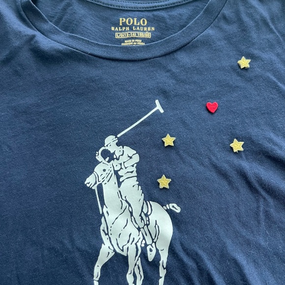 Polo by Ralph Lauren girl 12-14 years Blue Graphic Long Sleeve Tee - Picture 5 of 7